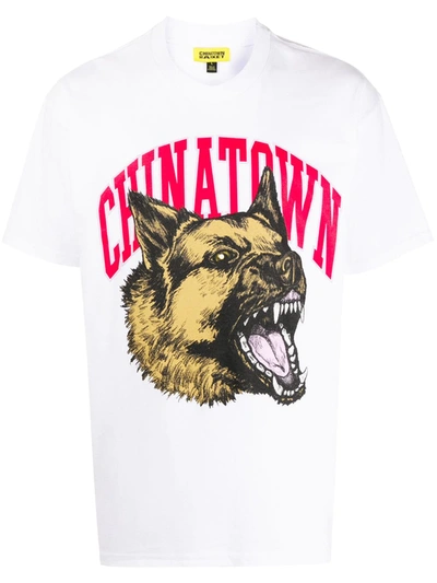 Chinatown Market Logo Dog Print T-shirt In White