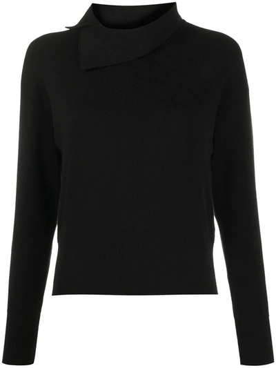 Kenzo Split Neck Top In Black