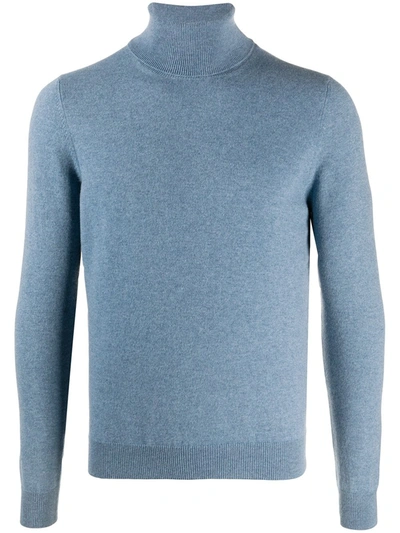 Malo Roll-neck Cashmere Jumper In Blue