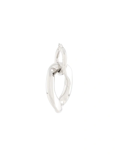 Mm6 Maison Margiela Sculpted Hoop Earrings In Silver