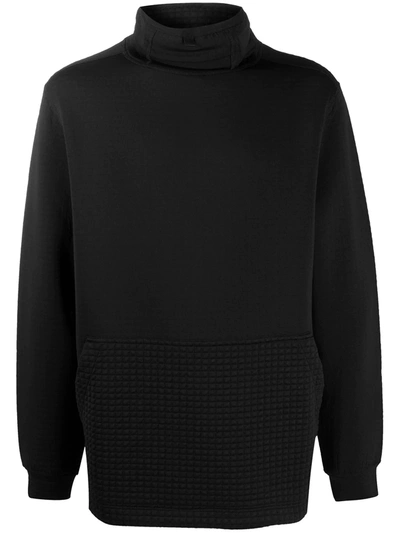 Maharishi Waffle Texture Roll Neck Jumper In Black