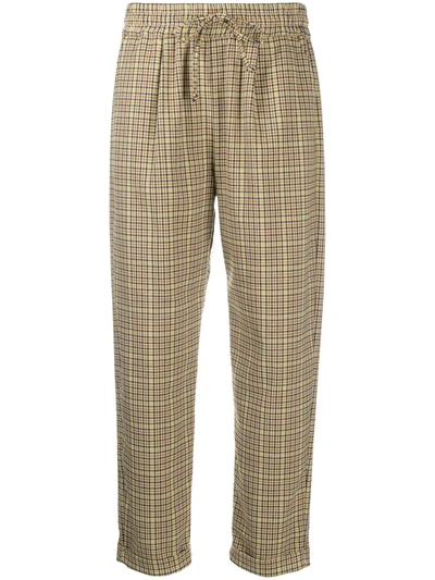 Altea Check Print Trousers In Neutrals