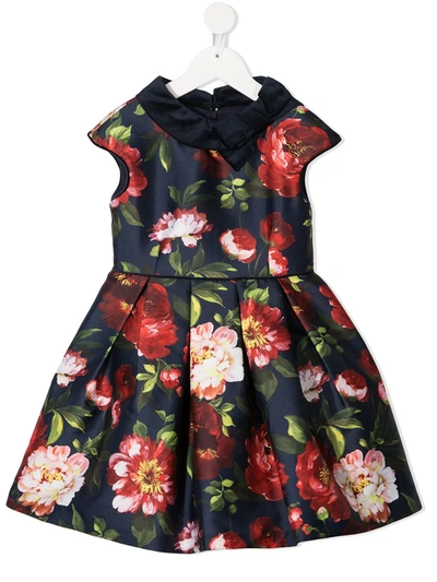 Abel & Lula Kids' Floral Print Dress In Blue