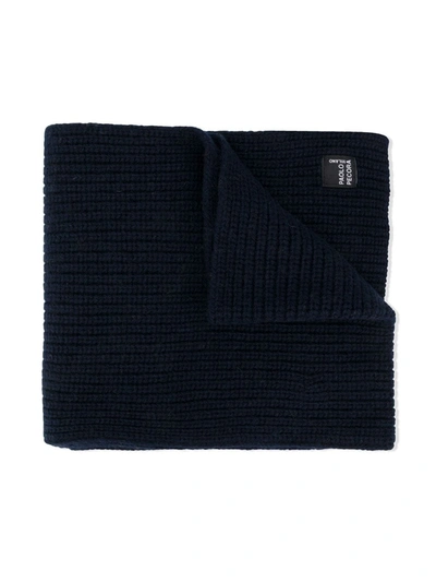 Paolo Pecora Teen Chunky Knit Scarf In Blue