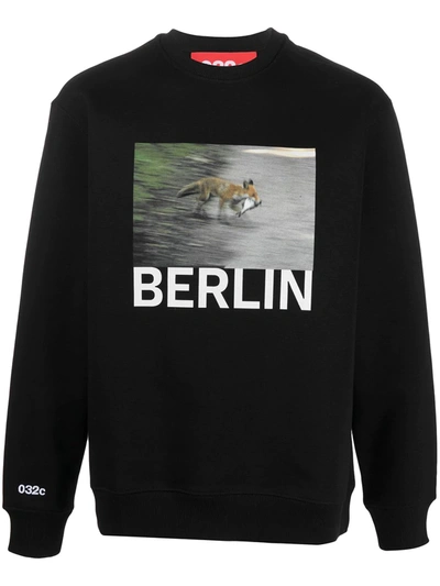 032c Graphic-print Sweatshirt In Black