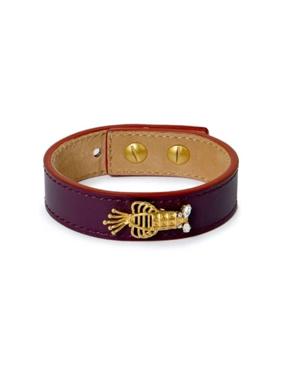 Sonia Petroff Lobster Bracelet Leather - Purple