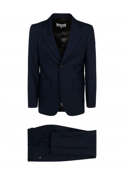 Maison Margiela Pinstripe Cotton Suit In Blue