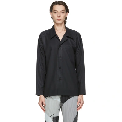Issey Miyake Button-up Press Shirt In 13 Charcoal