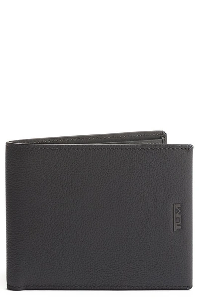 Tumi Nassau Global Leather Wallet In Grey Texture