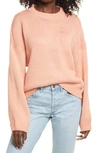 Prima Easy Pullover Sweater In Pink Coral