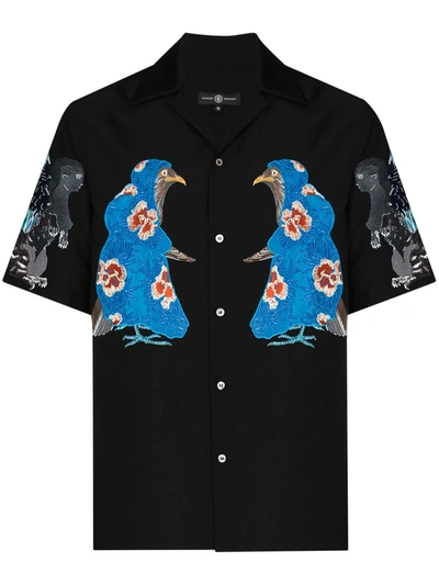 Edward Crutchley X Browns 50 Embroidered Characters Shirt In Black