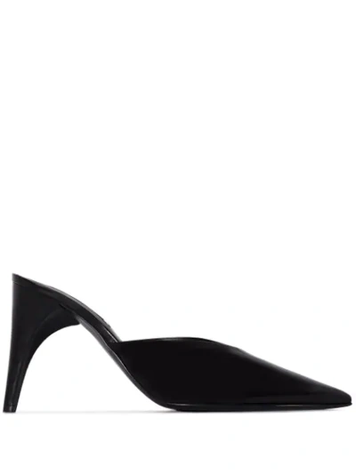 Jil Sander X Browns 50 90 Pointed Toe Leather Mules In Black