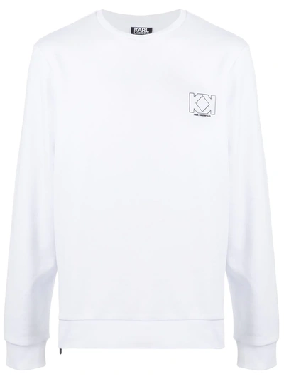 Karl Lagerfeld Logo Print Sweatshirt In White