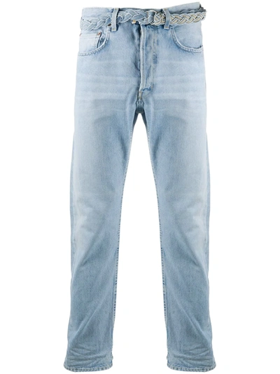Haikure Belted Cropped Jeans In Blue