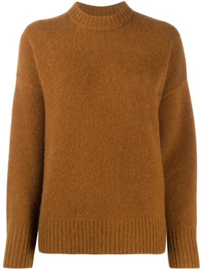 Co Drop Shoulder Cashmere Jumper In Brown