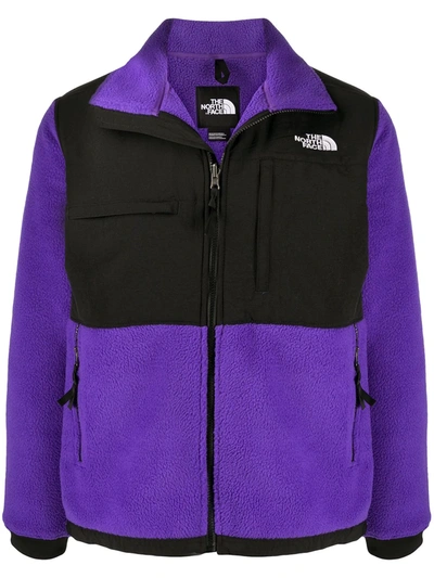 The North Face Logo Print Zip-up Jacket In Purple