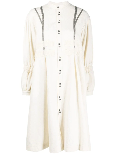 Renli Su Ida Lace-trimmed Shirt Dress In White