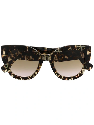 Fendi Roma Printed Oversized Sunglasses In Brown