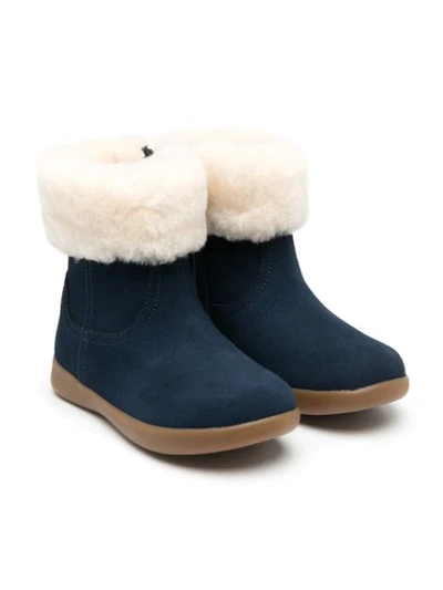 Ugg Kids' Shearling Ankle Boots In Blue