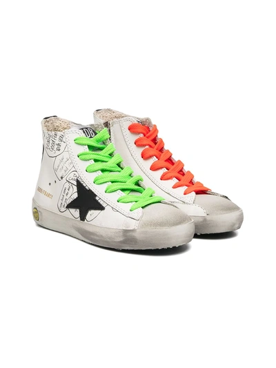 Golden Goose Babies' Francy Doodle High-top Trainers In White