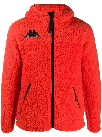 Kappa Faux-shearling Hooded Jacket In Orange
