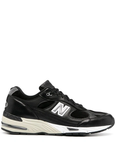 New Balance Black '991' Leather Low Rise Sneakers