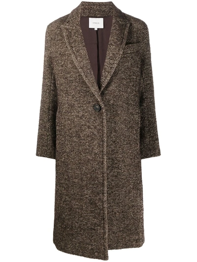 Vince Single Breasted Coat In Brown