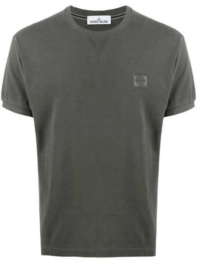 Stone Island Logo Patch T-shirt In Grey