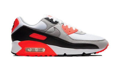 Pre-owned Nike Air Max 90 Infrared (2020) In White/black-cool Grey-radiant Red