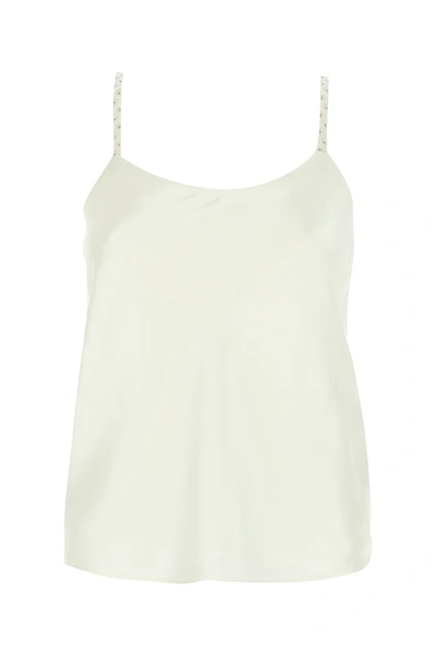 Max Mara Lory Embellished Strap Camisole In White