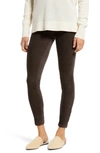 Hue Suede Finish Leggings In Brown Velvet