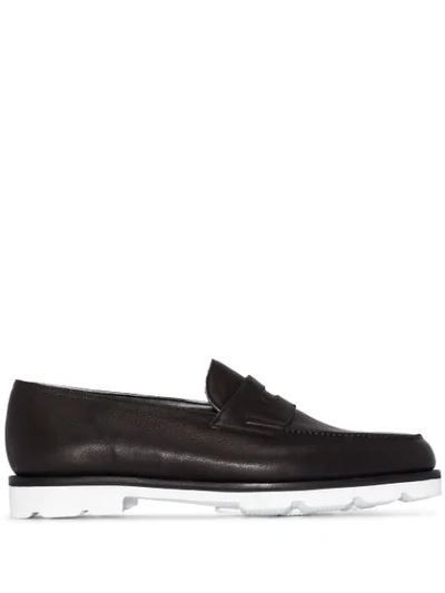 John Lobb X Browns 50 Lopez Leather Penny Loafers In Black