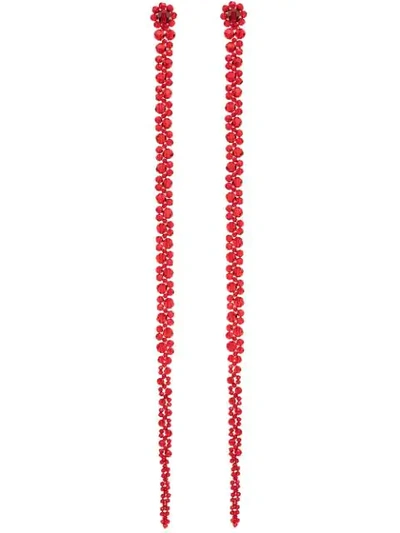 Simone Rocha X Browns 50 Red Crystal Flower Drop Earrings