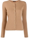 Aspesi Cashmere Slim-fit Cardigan In Brown