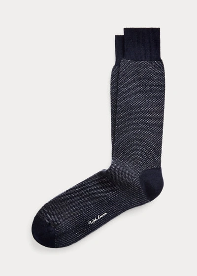 Polo Ralph Lauren Cashmere-blend Dress Socks In Brown