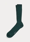 Polo Ralph Lauren Ribbed Cashmere-blend Dress Socks In Bright Yellow