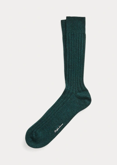 Polo Ralph Lauren Ribbed Cashmere-blend Dress Socks In Bright Yellow