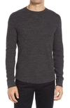 Vince Slim Fit Stretch Cotton Thermal Long Sleeve T-shirt In Heather Charcoal