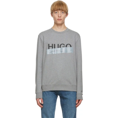 Hugo Grey Logo Sweatshirt In 47 Silver