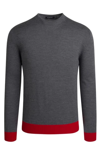 Bugatchi Mock Neck Merino Wool Sweater In Graphite