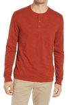 Vince Long Sleeve Slub Henley In Campfire