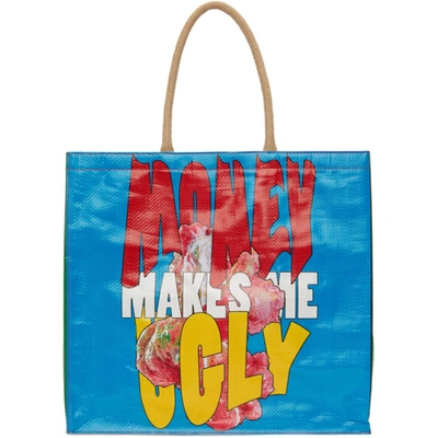 Erl Multicolor 'money Makes Me Ugly' Tote In 1 Red