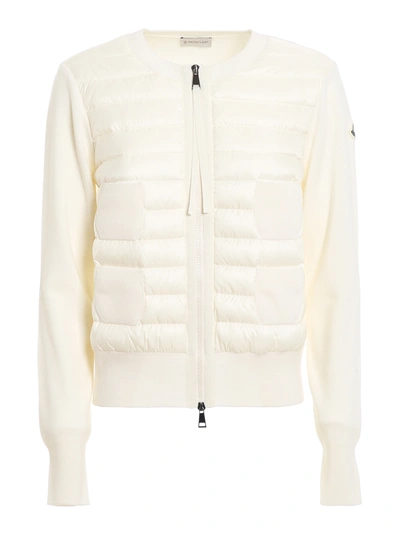 Moncler Padded Insert Cardigan In White