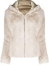 Save The Duck Faux Fur And Nylon Reversible Padded Jacket In Beige