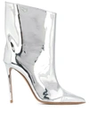Alexandre Vauthier Mirrored Alex Ankle Boots In Metallic Color In Silver