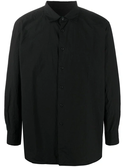 Casey Casey Big Raccourcie Crinkle Shirt In Black