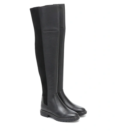 Tory Burch Knee-length Elasticated Panel Boots In Black