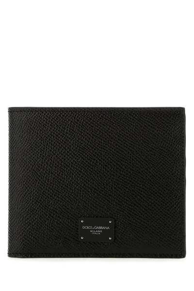 Dolce & Gabbana Bifold Wallet In Dauphine Calfskin In Black
