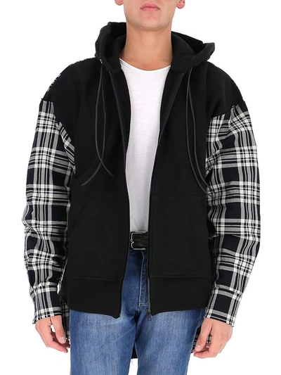 Palm Angels Contrast Check Panel Hooded Jacket In Multi