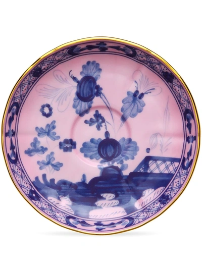 Richard Ginori Oriente Italiano Porcelain Tea Saucers (set Of 2) In Pink